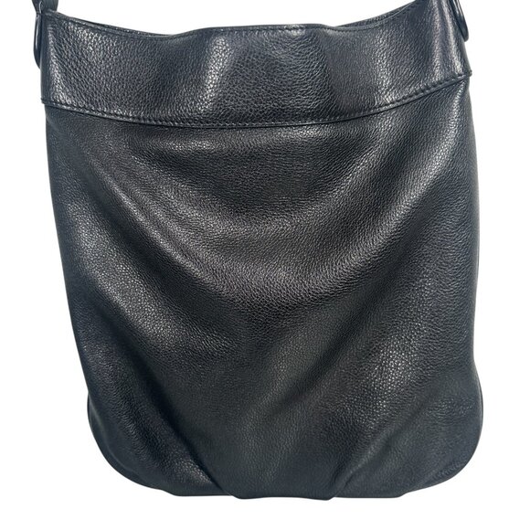 Tory Burch Black Stacked T Book Bag Pebbled Leather Crossbody - Picture 4 of 16